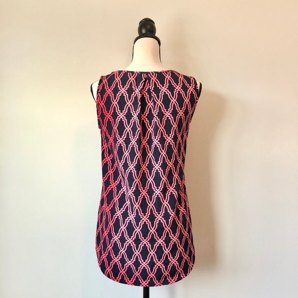 Peach Love - Coral & Navy Blouse - Picture 2 of 7